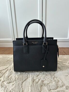 Kate Spade Cameron Medium Black Saffiano Leather Satchel Bag